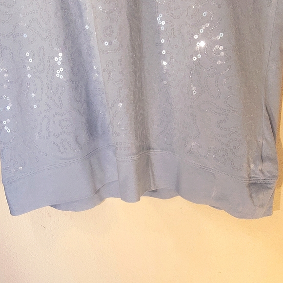 NWOT Sunset Rd. Blue Sequins Blouse Size Large - Picture 6 of 12